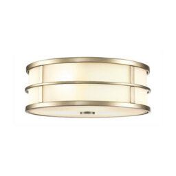 Luminosa Lighting Elstead Fusion 3 Light Cylindrical Ceiling Light, Painted Natural Brass