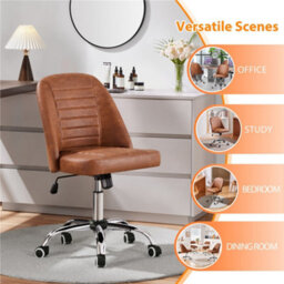 Yaheetech Swivel Office Desk Chair With Adjustable Height - Retro Brown - thumbnail 9