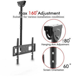 "Ceiling Mount Tv Wall Bracket Roof Rack Retractable Pole For 32""-70"" Flat Screen" - thumbnail 3