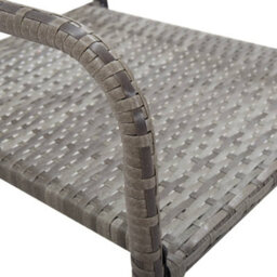 Berkfield 3 Piece Garden Dining Set Poly Rattan Anthracite & Grey - thumbnail 6