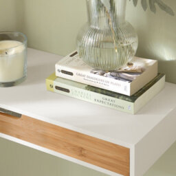 Sobuy Frg93-Nw,modern Wall Mounted Shelf Floating Shelf With Drawer For Bedroom, Hallway & Living Room,white & Nature - thumbnail 6