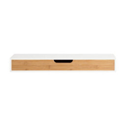 Sobuy Frg93-Nw,modern Wall Mounted Shelf Floating Shelf With Drawer For Bedroom, Hallway & Living Room,white & Nature - thumbnail 1