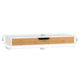 Sobuy Frg93-Nw,modern Wall Mounted Shelf Floating Shelf With Drawer For Bedroom, Hallway & Living Room,white & Nature - thumbnail 3