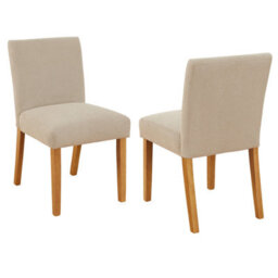 The Furniture Market Monty Natural Oatmeal Fabric Dining Chair Natural Oak Hardwood Legs Modern Minimalist Design Cushioned Seat Minor Assembly - thumbnail 4