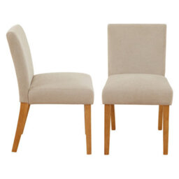 The Furniture Market Monty Natural Oatmeal Fabric Dining Chair Natural Oak Hardwood Legs Modern Minimalist Design Cushioned Seat Minor Assembly - thumbnail 5