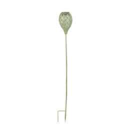 Set Of 2 Sage Green Stake Lights - Weatherproof Outdoor Garden Led Pathway Lighting With Filigree Leaf Design - Each H90Cm - thumbnail 2