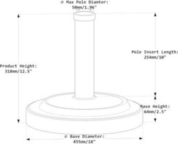 Relsy White Stone Heavy Duty 9 Kg Resin Parasol Base - thumbnail 7