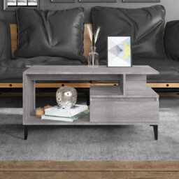Berkfield Industrial Coffee Table Grey Sonoma 90X49X45 Cm Engineered Wood - thumbnail 2