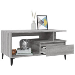 Berkfield Industrial Coffee Table Grey Sonoma 90X49X45 Cm Engineered Wood - thumbnail 4