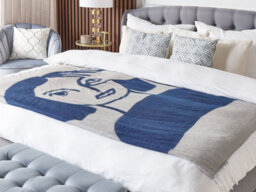 Beliani Blanket Halede 130 X 170 Cm Blue - thumbnail 2