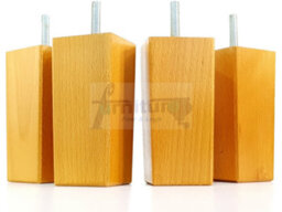 L&F 4X Replacement Furniture Legs Solid Wooden Feet 110mm High Sofas Chairs Settee Cabinets M10 Oak - thumbnail 5