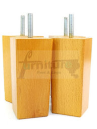 L&F 4X Replacement Furniture Legs Solid Wooden Feet 110mm High Sofas Chairs Settee Cabinets M10 Oak - thumbnail 4