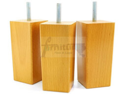 L&F 4X Replacement Furniture Legs Solid Wooden Feet 110mm High Sofas Chairs Settee Cabinets M10 Oak - thumbnail 7