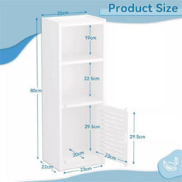 Bathroom Storage Cabinet 3 Tier Floor Cabinet Organizer - thumbnail 2