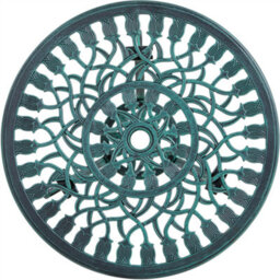 Yaheetech Green 3 Piece Patio Bistro Table Set With Umbrella Hole Floral Design - thumbnail 9