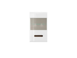 Impact Furniture Wall Display Unit Glass Cabinet Modern Floating Led Lights White Gloss Azteca - thumbnail 5