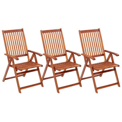 Berkfield Folding Garden Chairs 3 Pcs Solid Acacia Wood - image 1