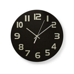 Nedis Circular Modern Wall Clock 30Cm Minimalist Easy To Read Numbers - Black Glass - thumbnail 1