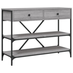 Berkfield Console Table With Drawers And Shelves Grey Sonoma Engineered Wood - thumbnail 2