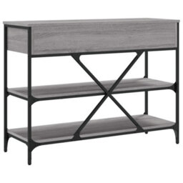 Berkfield Console Table With Drawers And Shelves Grey Sonoma Engineered Wood - thumbnail 8