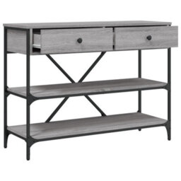 Berkfield Console Table With Drawers And Shelves Grey Sonoma Engineered Wood - thumbnail 5
