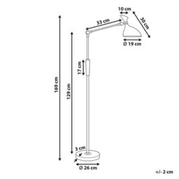 Beliani Floor Led Lamp 169 Cm White, Dimmable Dual Light Sources, Cct Tunable - thumbnail 9