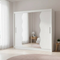Sliding Door Wardrobe Bega X 180Cm With Mirror White - thumbnail 2