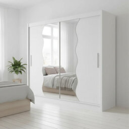 Sliding Door Wardrobe Bega X 180Cm With Mirror White - thumbnail 3