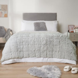 Ohs Fluffy Fleece Weighted Blanket Sensory Throw - Silver, 150 X 200Cm - 8Kg - thumbnail 3
