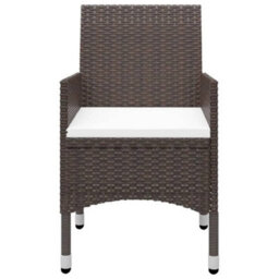 Berkfield 5 Piece Garden Dining Set With Cushions Brown - thumbnail 4