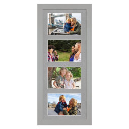 AK Frames 50X20Cm Light Grey Modern Multi Photo Frame With Silver Mount - Holds 4 Apertures (4X) 6X4 Photos