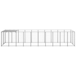 Berkfield Durable Dog Kennel Silver 6.05 M2 Steel