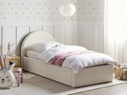 Beliani Kids Ottoman Bed Boucle Anet 90 X 200 Cm (Eu Single) Off-White - thumbnail 2