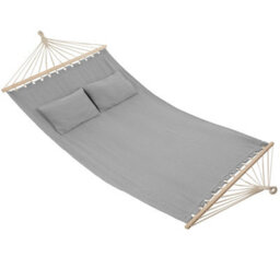 Tectake Hammock Eden - With Support Bars, For 2 People, Durable Fabric - Light Grey