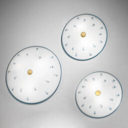 Luminosa Lighting Luminosa Nonna Cottage Style Glass Patterned Flush Ceiling Lamp Antique Brass, 3X E27 - thumbnail 2