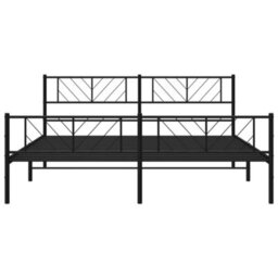 Berkfield Metal Bed Frame With Headboard And Footboard Black 180X200 Cm - thumbnail 5