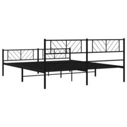 Berkfield Metal Bed Frame With Headboard And Footboard Black 180X200 Cm - thumbnail 7