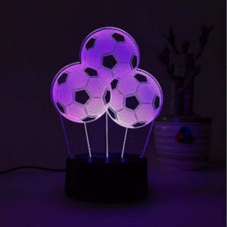 Deenz 3D Visual Lamp Optical Illusion Led Night Light,amazing 7 Colors Modern Touch Sensitive Switch (3 Football)