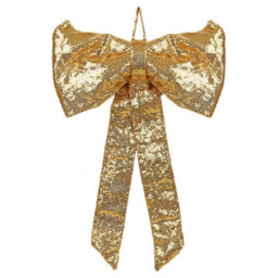 Large Gold Christmas Bow 40X70Cm Velvet Sequin Decorative Bow For Xmas Tree Topper Front Door Wreaths And Garlands Gold