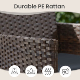 Songmics Patio Conversation Set, 4-Piece Rattan Lounge Furniture With Table And Chairs, For Balcony Or Garden, Brown And Beige - thumbnail 5