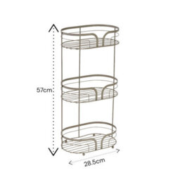 Showerdrape Dante Beige Freestanding Floor Caddy And 2 Tier Over Door Hook Shower Caddy - thumbnail 5