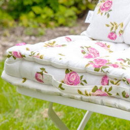 Dibor Set Of 2 Pink Floral Print Outdoor Garden Chair Seat Pad Cushions (L)40Cm X (W)40Cm - thumbnail 4