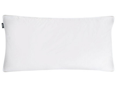 Beliani Bed Pillow 40 X 80 Cm White Cotton Duck Down Medium-Soft - Oeko-Tex Certified - image 1