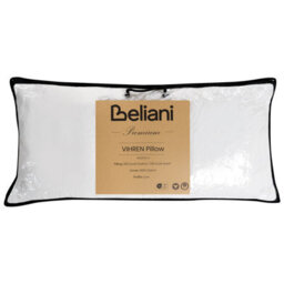 Beliani Bed Pillow 40 X 80 Cm White Cotton Duck Down Medium-Soft - Oeko-Tex Certified - thumbnail 4