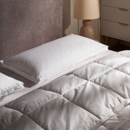 Beliani Bed Pillow 40 X 80 Cm White Cotton Duck Down Medium-Soft - Oeko-Tex Certified - thumbnail 2