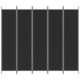 Walplus Black 5-Panel Room Divider 250X220 Cm Fabric Privacy Screen Partition - thumbnail 3