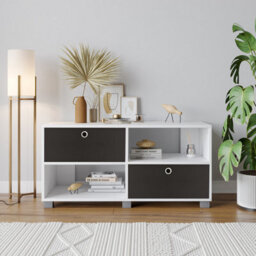 Urbn-Living Urbnliving - Black Tv Stand With 2 Drawers - thumbnail 2