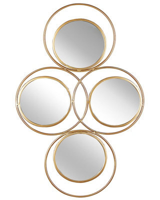 Beliani Living Gold 4-Piece Sculptural Wall Mirror Set, Irregular Vertical Arrangement, 50 X 80 Cm - image 1