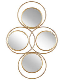 Beliani Living Gold 4-Piece Sculptural Wall Mirror Set, Irregular Vertical Arrangement, 50 X 80 Cm - thumbnail 1