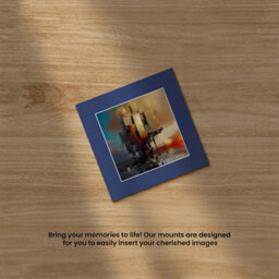 Ak Frames 8X8 Blue Picture Mounts To Fit 5X5 Aperture Size - Mount Board Only (No Frame Included) - thumbnail 5